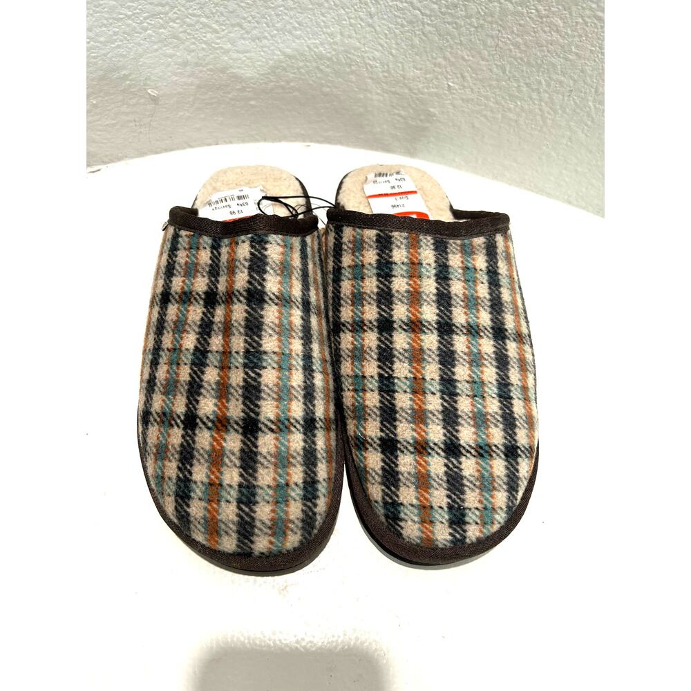 STAHEEKUM Slippers NWT $55 Alpine Flannel Plaid Shearling Lining Size Men's 9 - Picture 4 of 7